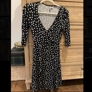 Black and white polka dot dress